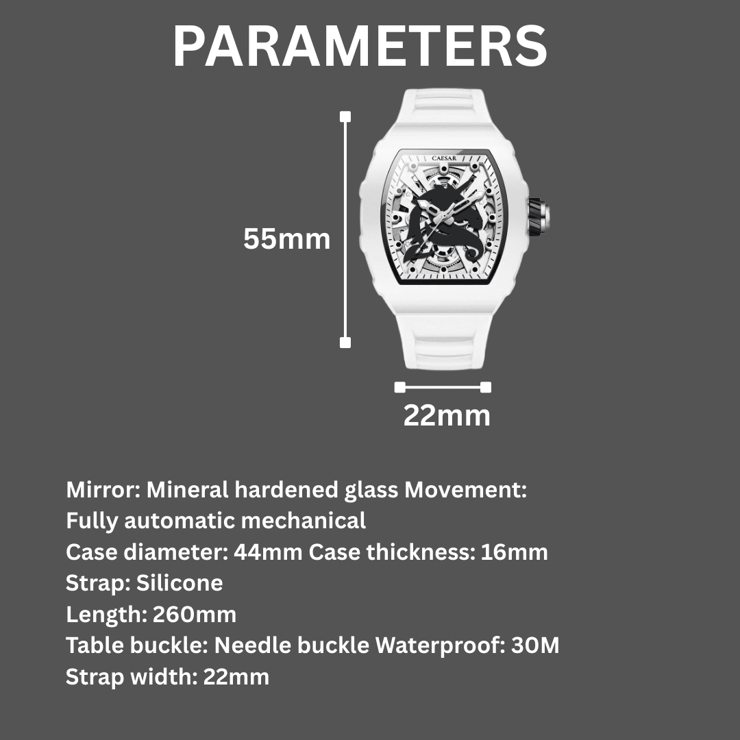 CAESAR Skeleton Mechanical Men's Watch - Bold Style